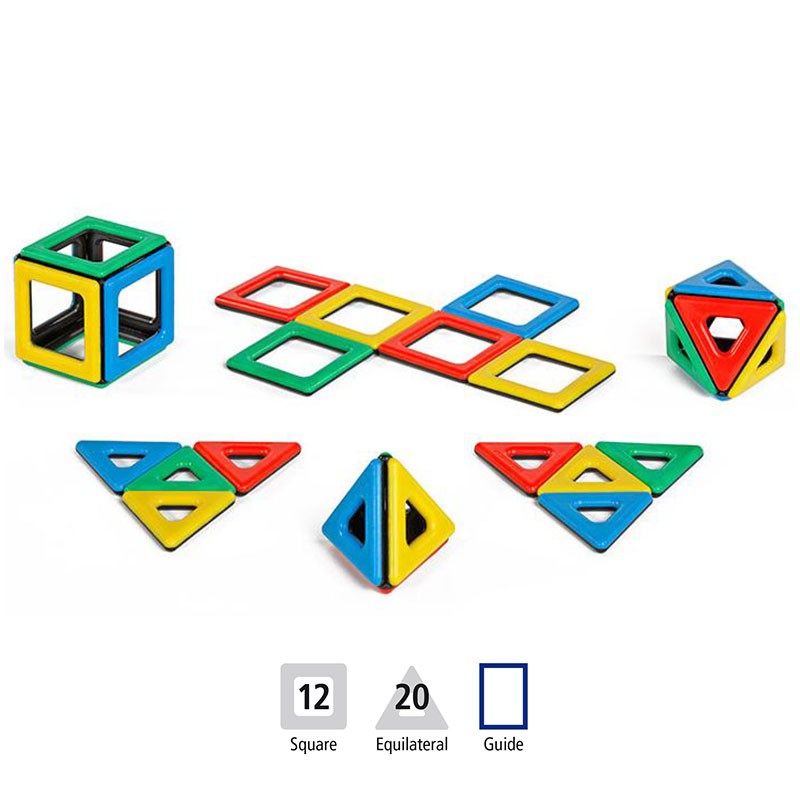 Polydron 32 Pieces Geometric Shape Toy Polydron PYD501000