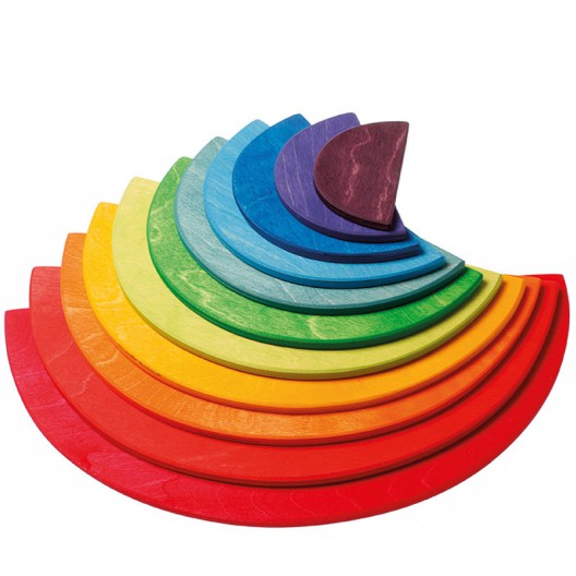Semicirculos de madera tamaño grande colores arco iris