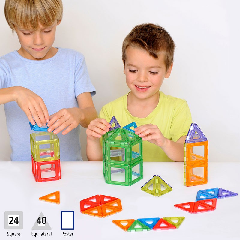 Magnetic 64 traslúcidas juguete de formas geométricas - kinuma.com