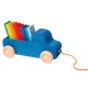 Arrastre de madera Camión Azul con tabletas arco iris
