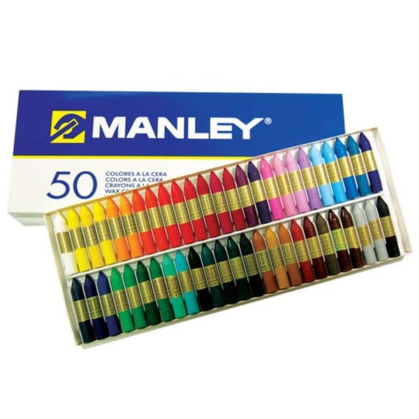 Lapices Cera Manley -Caja de 50 Colores Ref.150