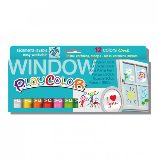 Caixa assortit 12 PlayColor Window One 10g - pintura al tremp sòlida per a cristall