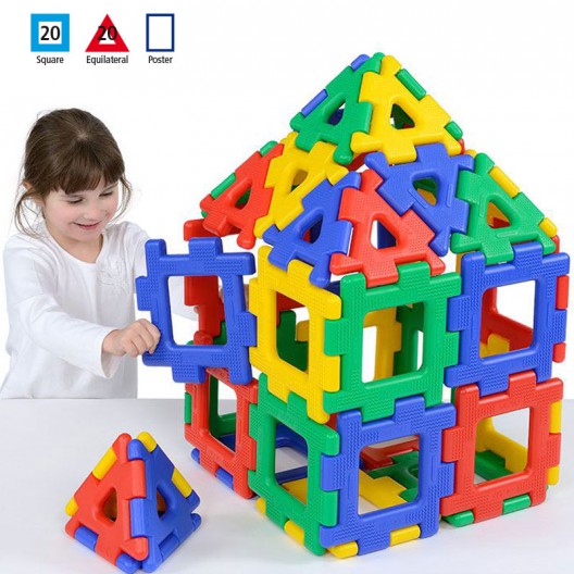 Polydron Gigante set de 40 piezas - juguete de formas geométricas
