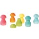 Setas de madera Arco Iris Pastel - Juego de clasificación y construcción