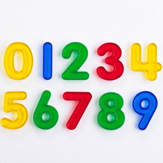 Números transparentes de colores - del 0 al 9