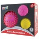 3 pelotas sensoriales bicolor rosa y amarillo