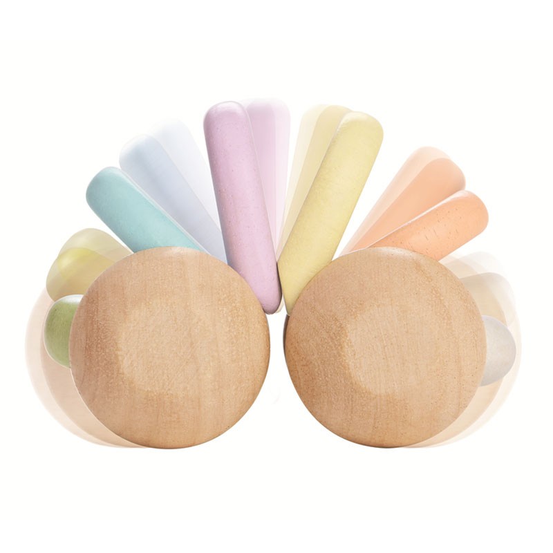Baby car colores pastel - cochecito de madera