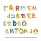 Letra de madera C - Camaleón