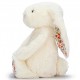 Peluche Conejito Floral crema mediano