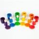 Nins, Cubiletes y Monedas - juego de madera del color del arcoiris