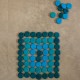 36 Monedas pequeñas de madera para mandalas - Azul