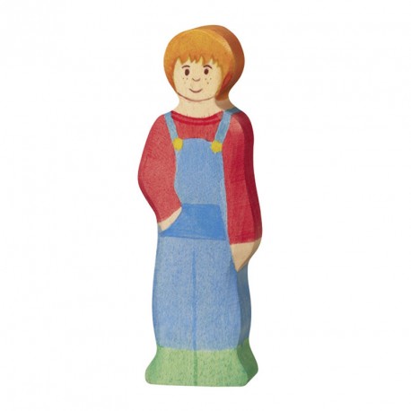 Niño Granjero - personaje de madera