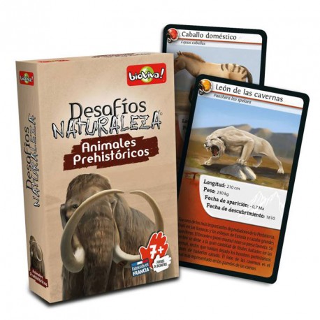 Desafíos de la Naturaleza: Animales Prehistóricos- juego de cartas para 2-6 jugadores