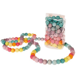 Bolsa con 120 Bolitas de madera para enhebrar - colores pastel