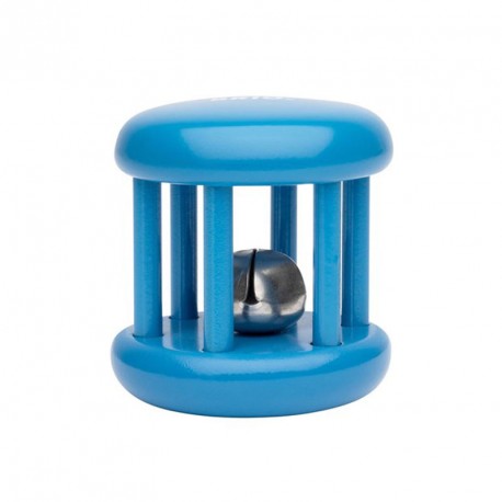 Sonajero rueda de madera pequeño con cascabel - Azul