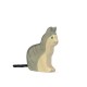 Gato sentado - animal de madera