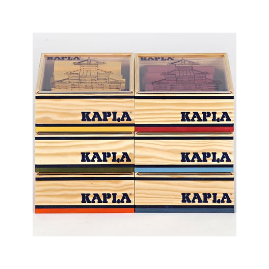 KAPLA color groc - 40 plaques de fusta