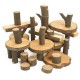 Eco Blocks 36 bloques de madera natural con corteza