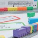 Locomotoras enlazables para contar vagones - juego de matemáticas para 1-4 jugadores