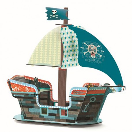 Barco Pirata 3-D plegable