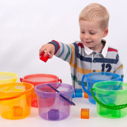 Set Cubos transparentes  colores del arco iris - 6 unidades