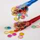 Cèrcols magnètics de colors transparents, 100 unitats