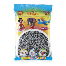 3000 perlas Hama de color gris (bolsa)