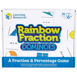 Dominó de Fracciones y Porcentajes  Arco Iris - Rainbow Fraction para 2-4 jugadores