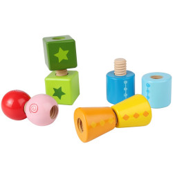 Retuerce y Gira - Juego de madera para apilar y enroscar