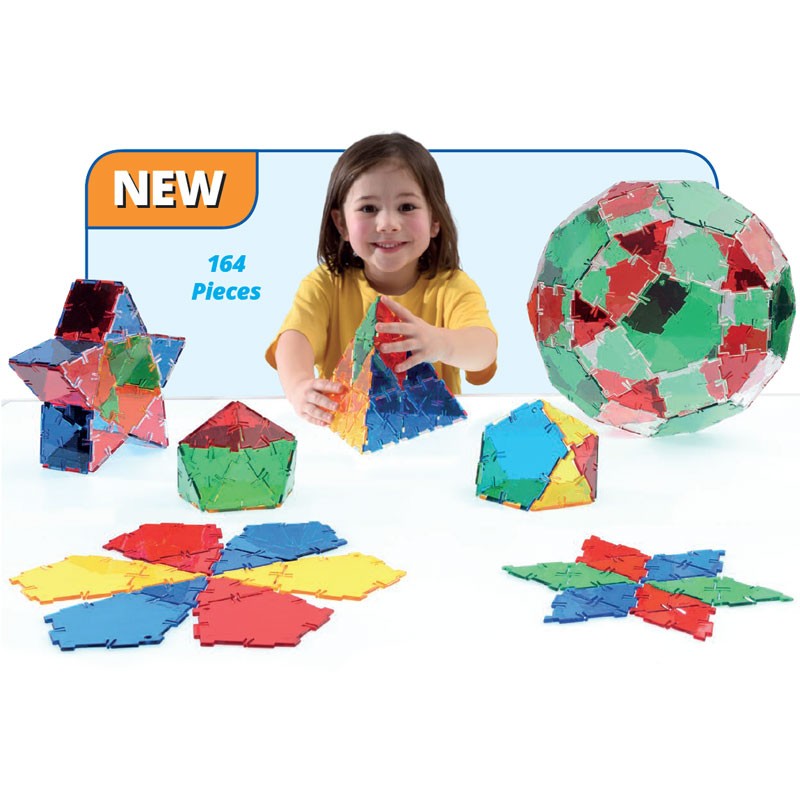 Polydron CRYSTAL Set básico 164 piezas transparentes - juguete de formas geométricas