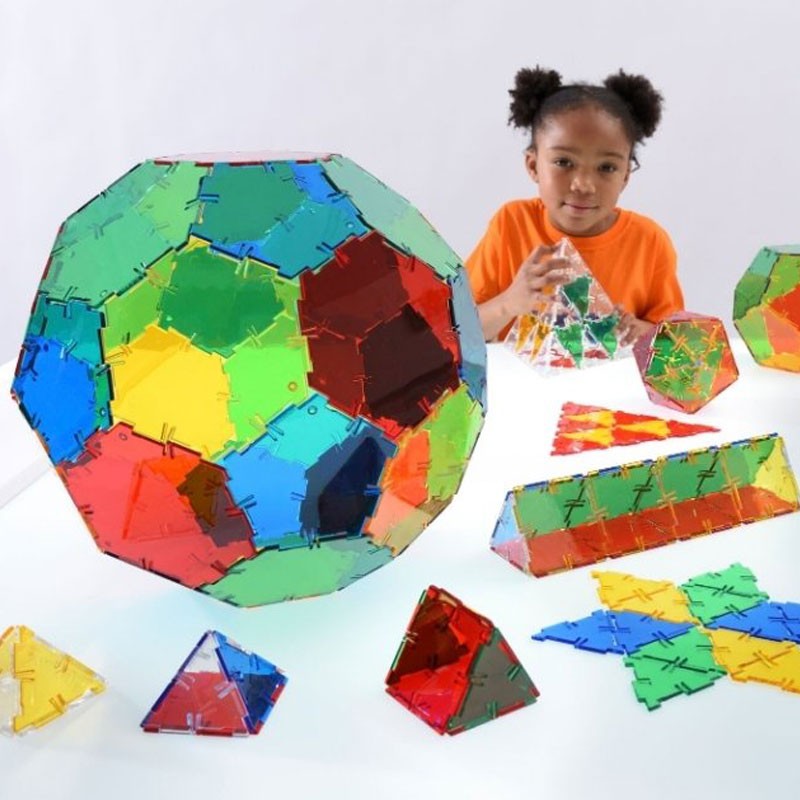 Polydron CRYSTAL Set básico 164 piezas transparentes - juguete de formas geométricas