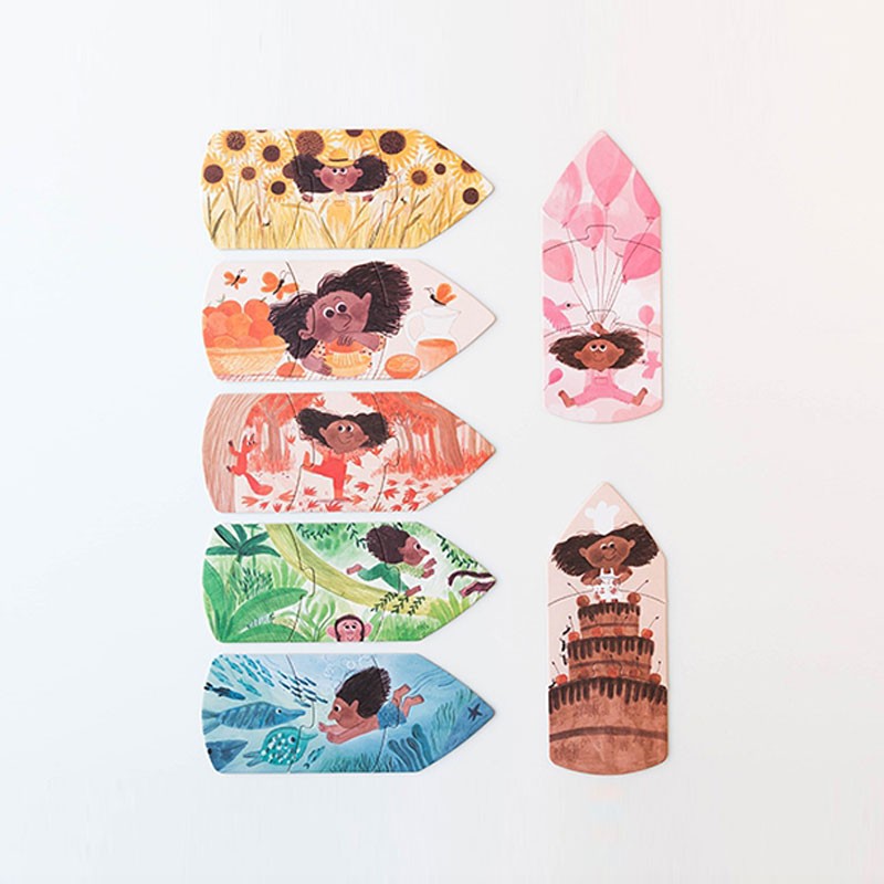 7 puzzles reversibles Amo mis colores - 21pzas