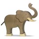 Elefante con la trompa arriba - animal de madera