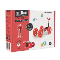Kit Vehículo Rojo 3 en 1con SuperTool Formulabit - juguete de construcción con piezas de repuesto