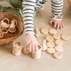 Nins, Anillas y Monedas - juego de madera de color natural