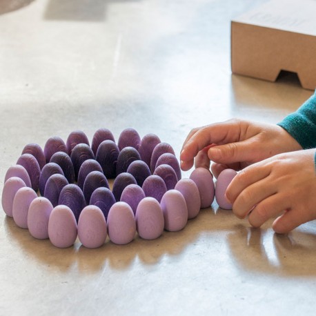 36 piezas en forma de huevo de madera para mandalas - lila