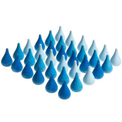 36 peces en forma d'aigua de fusta per a mandales - blau