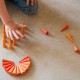 36 piezas en forma de cono de madera para mandalas - naranja