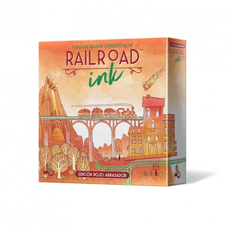 RailRoad Ink Edición Rojo Abrasador - ingenioso juego competitivo para 1-6 jugadores