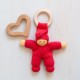Muñeco Pimpel Ring de algodón orgánico rojo