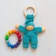 Ninot Pimpel Ring de cotó orgànic blau turquesa