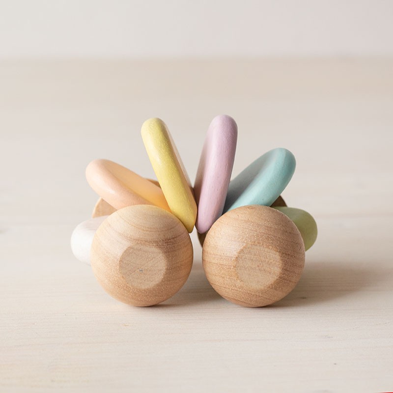 Baby car colores pastel - cochecito de madera