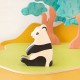 Oso Panda sentado - animal de madera