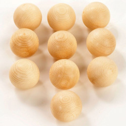 10 bolas de madera de haya color natural