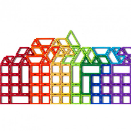 Geosmart set educativo con 100 piezas imantadas - juguete de construcción con formas geométricas