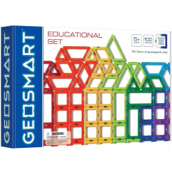 Geosmart set educativo con 100 piezas imantadas - juguete de construcción con formas geométricas