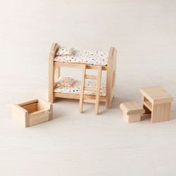 Habitación Infantil Clásica de madera para casa de muñecas