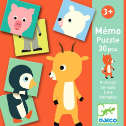 Mémo Puzzle Animales - 30 piezas