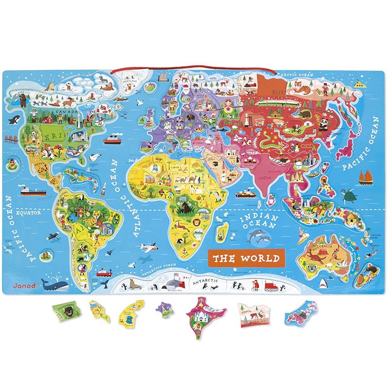 Puzzle mapa del Mundo Magnético versión Inglés
