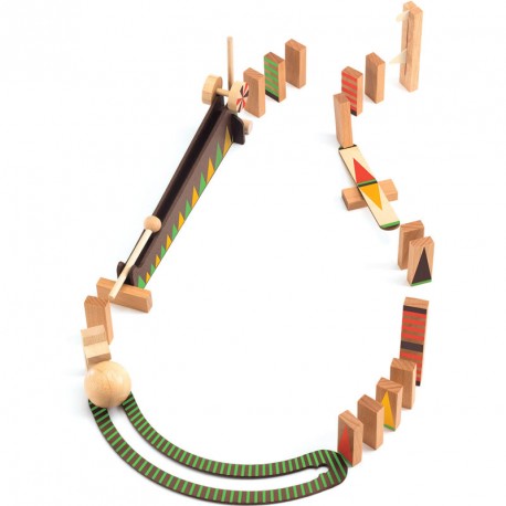 Zig & Go - Juego de madera de construcción y reacción en cadena 27 piezas